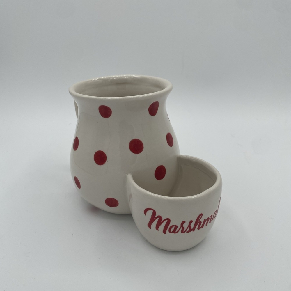 Hot Chocolate Mug With Convenient Marshmallow Bowl Attached 4 Inch Tall